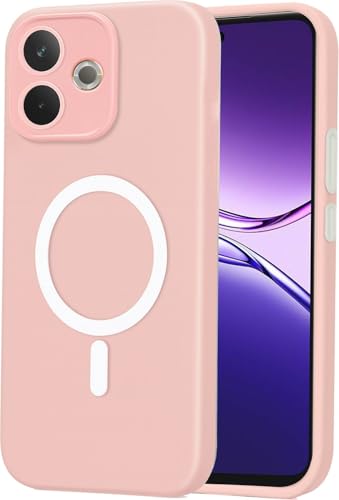 Image of AeoFit Soft Silicone Back Cover for Oppo A5 Pro 5G | Ring Design Case (Non-Mag-Safe) | Slim Matte Finish | Anti-Scratch & Camera Protection for Oppo A5 Pro 5G (Pink)
