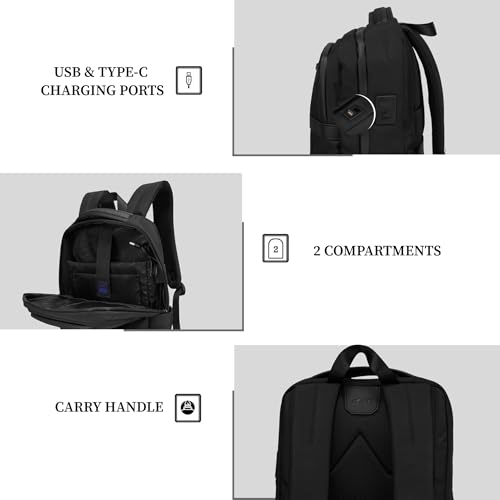 Image of F Gear Hallstat 20L Laptop Backpack|Dedicated Laptop, Tablet & iPad Sleeves|USB & Type-C Charging Ports, Luggage Strap|Smart Office, College & Travel Backpack|2 Compartments & Hidden Pocket