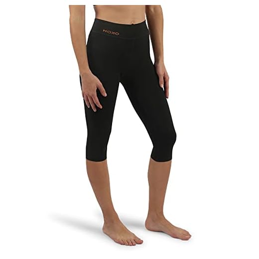 HOKO - Malla Pirata de Yoga DOYOBI para Mujer | Malla Yoga, Pilates y Fitness | Malla Ajustable, Suave y Transpirable | Tecnología Seamless | Regulación del Sudor | Color Negro, Talla S
