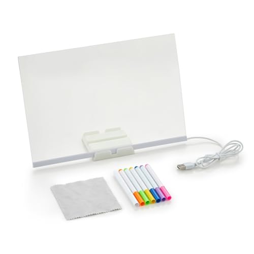 NINMORTH Pizarra de mensajes LED acrílica con 7 bolígrafos de