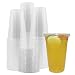 Benail 100 Sets 24 oz. Plastic CRYSTAL CLEAR Cups with Flat Lids for Cold Drinks, Iced Coffee, Bubble Boba, Tea, Smoothie etc.