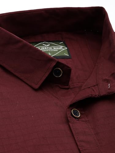 Image of Majestic Man Comfort Slim Fit Solid Pure Cotton Casual Shirt