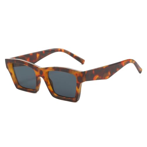 Lunettes de soleil vintage géométriques au design léopard haute couture