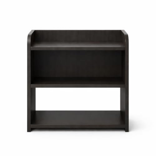 Image of Nightstand Side Table with 2 Open Shelves, Black