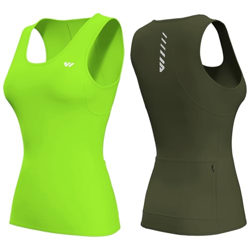 Image of Wulibike Sleeveless Cycling Jersey Women Running Shirts Vest bike top Summer Biking tank Basic Top With Pockets