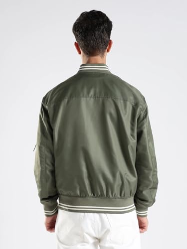 Image of Embroidered logo regular fit nylon jacket