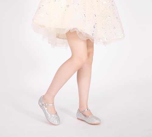 Little Girl's Adorable Mary Jane Ballerina Ballet Flats Sparkle Wedding Party Flower Girl Princess Dress Shoes for Kids2