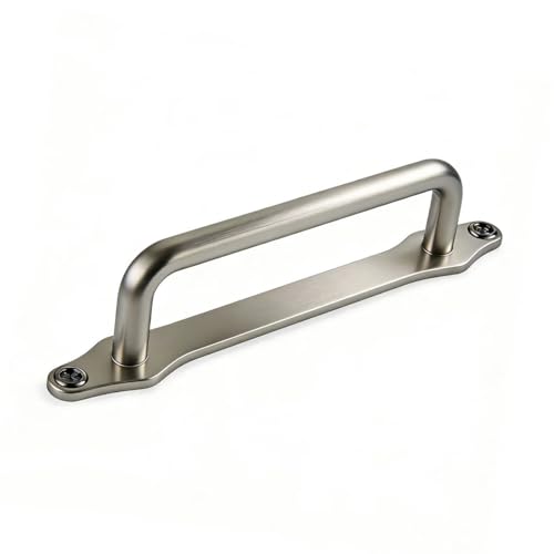 khtumeware 5 Pack 5 Inch Hole Center Brushed Satin Nickel Cabinet Pull with Backplate Solid Heavy Duty Handles with Backplate Cabinet Pulls for Drawer Kitchen Improvement Hardware