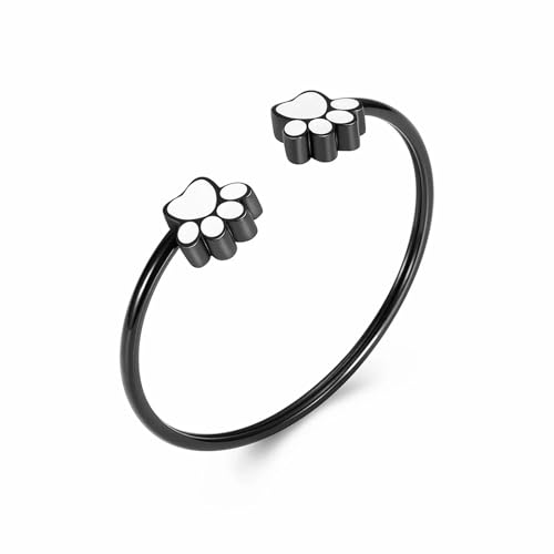 Bracelet d'urne pour cendres d'animaux marron 55mm avec gravure patte