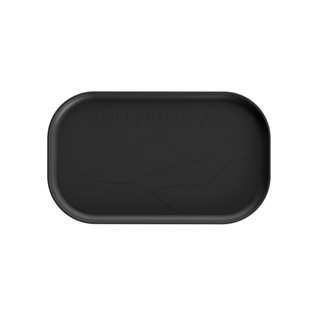 BullyBillows Dog Bowl Mat Non Slip Waterproof Silicone Mat for Dog Bowls with Raised Edge, Dog Feeding Mat for Food and Water, Pet Placemat for Dogs & Cats | Black