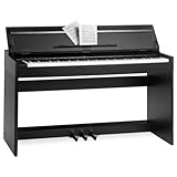 BAKAJI Tastiera Musicale Elettrica con 88 Tasti Pesati con Meccanica a Martelletto e 3 Pedali, Pianoforte Musicale Elettrico con 600 Ritmi e 80 Brani Integrati, Attacco per Cuffie, USB, MIDI (Nero)