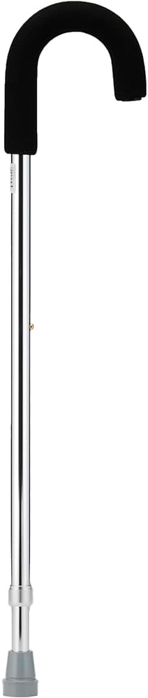 NOVA Walking Cane with Curved Handle Cane, Lightweight Adjustable Cane, Cane for Men and Women, Walking Canes for Balance, Silver