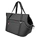 BOUTIQUE ZOO Hundetragetasche XL bis 15 kg – große Transporttasche für mittelgroße Hunde & Katzen – weich, faltbar & waschbar – 52×35×39 cm – Schwarz/Minky