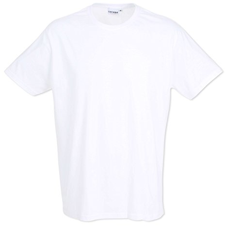 Preisvergleich Produktbild Ceceba Herren T-Shirt, Kurzarm, Baumwolle, Single Jersey, weiß Uni, 2er Pack 52