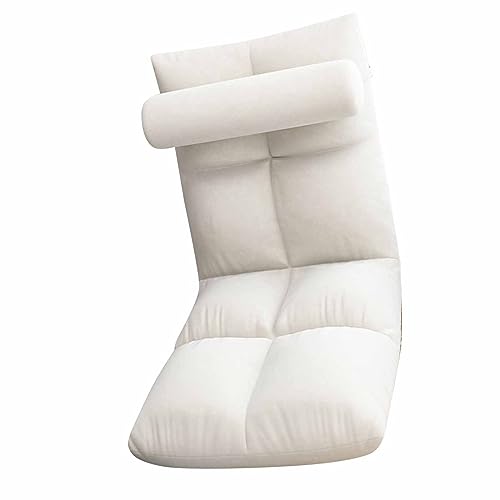 Fauteuil de sol avec coussin de dossier blanc clair de lune pour salon - 3