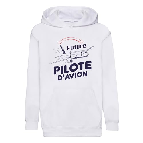 Sweat à capuche enfant coton motif pilote d'avion vêtement ciel