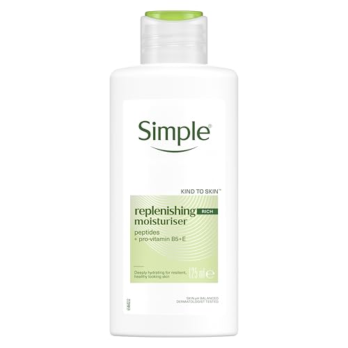 Simple Kind to Skin Replenishing Rich Lotion Moisturiser with Pro-Vitamins B5 + E for Dry Sensitive Skin 125 ml