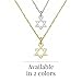 Alef Bet by Paula Tiny Star of David Necklace - 925 Sterling Silver or 14K Gold Plated - Minimalist 1/4