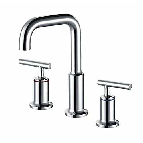 Robinet de salle de bains en laiton noir mitigeur 3 trous
