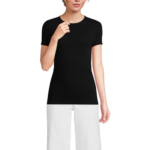 Image of Lands' End Women's Cotton Rib Knit T-Shirt