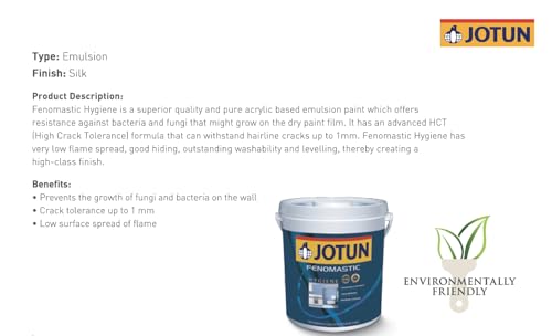 Image of Jotun Fenomastic Hygiene Bacteria-Resistant, High Crack Tolerance Acrylic Emulsion Paint - 1L (White)