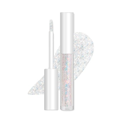 Kyannkra Liquid Glitter Eyeshadow,Liquid Glitter Eyeliner Metallic Glitter Shimmer Eye Looks Waterproof Long Lasting Quick-Drying Sparkling(T06)