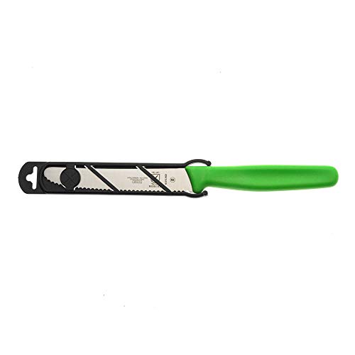 Image of Mercer Culinary Rounded Tip Wavy Serrated Bar Knife, Green, 4.3 inch