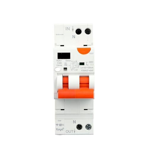 RCBO Type AC courant réglable 1-20A YCB9NZF-40AP disjoncteur différentiel monophasé 230V