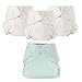 Esembly Cloth Diaper Bundle Set, 3 Organic Absorbent Inners and 1 Waterproof Diaper Cover (Mist, Size 2) and Day Bag, Cloth Diaper Bag, Stylish Wet Dry Bag for Cloth Diapers (Ink)