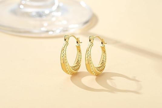 Gold Earrings for Women 14K Gold Hoop Earrings for Women Hoop Earring Rotating Small Ball Design Comfortable Hoops Womens Earring Jewelry Timeless Elegance3