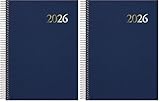 Dohe - Agenda 2026 Catalán - Día Página, Tamaño A5 (14x20 cm), Cierre de Espiral, 12 Meses Enero a Diciembre, Planificador Anual - Segovia Azul (Paquete de 2)