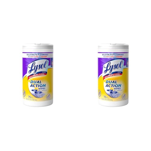 Image of Lysol Dual Action Disinfectant Wipes, Multi-Surface Antibacterial Scrubbing Wipes, For Disinfecting and Cleaning, Citrus Scent, 75ct (Pack of 2)