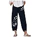 Damen Hose Sommer Leinenhose Casual Stoffhose Haremshosen Hosen Pumphose Einfarbig Weite Freizeithose Elastische Taille Yogahose Sweathose Mit Taschen Große Größen Jogginghose Strandhose Sommerhose
