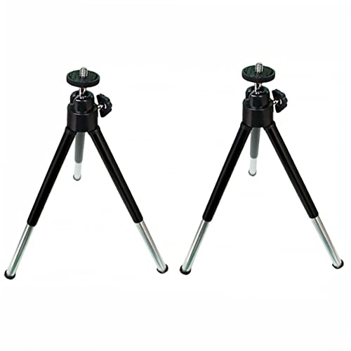 2 pezzi Mini Treppiede Telescopico per Smartphone e Fotocamera Supporto per Desktop e Trasmissione Mobile Nero Portatile e Resistente