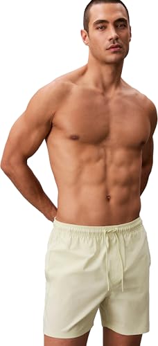 Calvin Klein Core Lv00N61002 Short de Bain pour Homme Vert Jade Blanc Taille M 12,7 cm