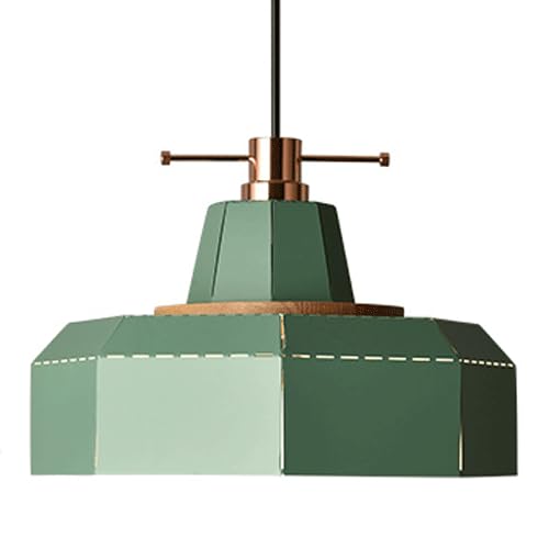 Lampe suspendue E27 avec ampoule incluse plafonnier en métal vert