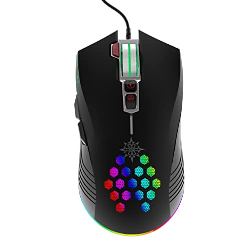 Ratón para juegos con retroiluminación RGB de 12 modos y sensor de 7200 DPI 6