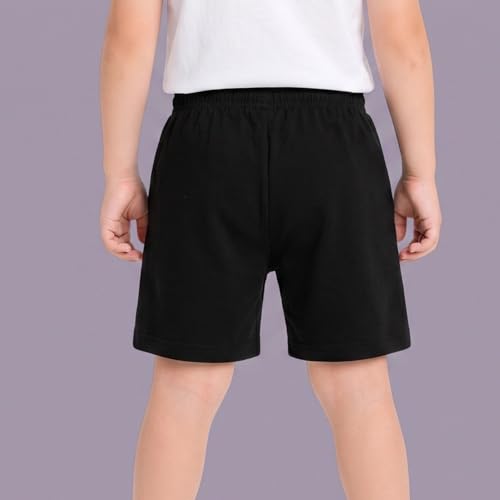 Image of Boys Shorts Cotton Blend Printed Black 6 (Pack of 1)