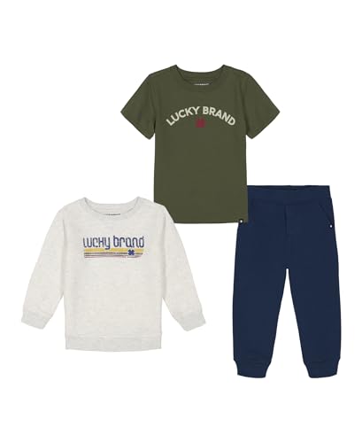 Tenue garçon Lucky Brand pour éviter le froid avec sweat fleece et pantalon