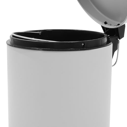 Caneca de basura con pedal 5L gris mate con tapa miniatura 4