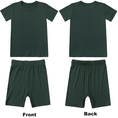 Aablexema Baby Short Summer Pajamas - Toddler Cool Jammies Pjs Rayon from Bamboo,2pcs Kids Sleepwear Set for Boys Girls2