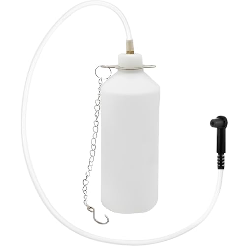 TUAKIMCE 1L Brake & Clutch Fluid Bleeding Bottle with Hanging Hook Brake Bleeder Kit Includes 70cm Tube & Rubber Connector Adaptor for Safe Mess-Free Fluid Collection
