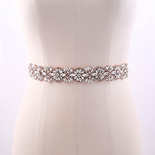Bridesmaid Sash Crystal Rhinestone Bridal Belt Wedding Belt with ribbon Women Dress Accessories4