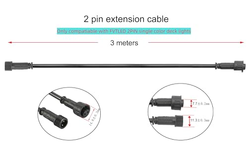 Rallonge électrique FVTLED 2 broches 3m lot de 5 câbles pour éclairage LED