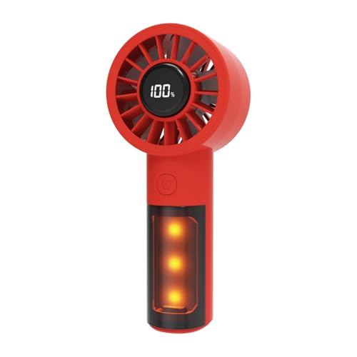 Image of Portable Mini handheld Personal Fan with Night Light,5 Speeds,Rechargeable | Soft night light, 5 adjustable speeds, quiet airflow and USB charging fan for bedrooms, offices, travel and outdoor use.