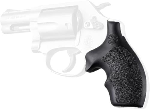 Hogue S&W J-Frame Round Butt OverMolded Rubber Bantam Style Grip, Black - 61000