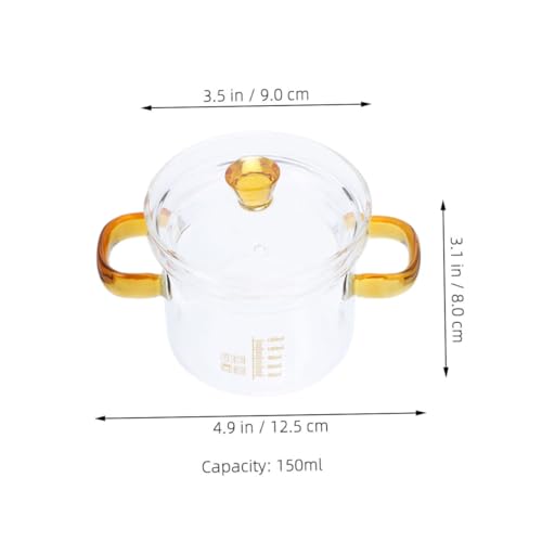 Cuisson uniforme en verre avec la marmite double poignée de 150ml Toyvian