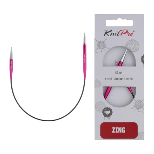 KnitPro K47060 - Aguja circular de metal, color rosa, 25 cm/5 mm