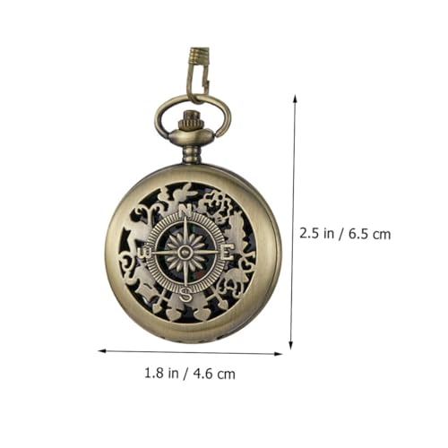 Brújula de bolsillo vintage con estuche de aleación portátil miniatura 2