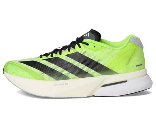 Adidas Men's Adizero Boston 13 Running Shoes Sneaker, Lucid Lemon/Black/Halo Silver, 144